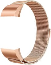 FitBit Charge 2 Milanees Bandje - Rosé Goud - RVS Milanees Watchband voor Activity Tracker - fitbit charge 2 bandje - Wearablebandje - horloge bandje horloge armbandje / polsbandje - Met magneetsluiting - inclusief garantie! - Maat: Medium