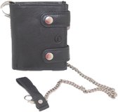 OI hoge billfold met Ketting zwart