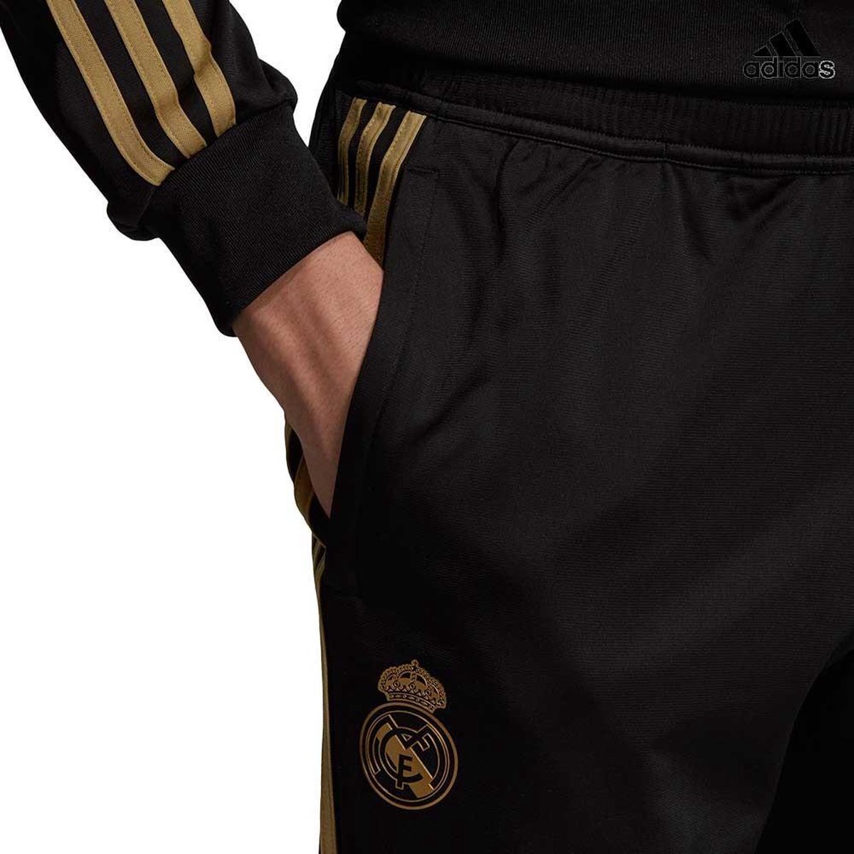 haakje wagon Precies adidas Real Madrid trainingspak jongens zwart/goud " | bol.com