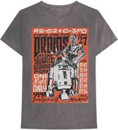 Star Wars Heren Tshirt -S- Droids Rock Grijs