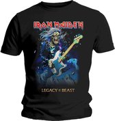 Iron Maiden Heren Tshirt -XL- Eddie On Bass Zwart