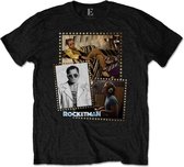 Elton John Heren Tshirt -XL- Rocketman Montage Zwart