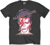 David Bowie Heren Tshirt -M- Aladdin Sane Zwart