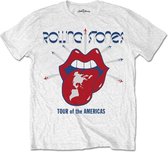 The Rolling Stones Heren Tshirt -L- Tour Of The Americas Wit
