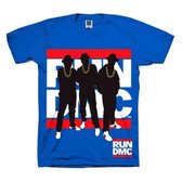 Run DMC - Silhouette Heren T-shirt - M - Blauw