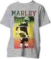 Bob Marley Heren Tshirt -M- Football Text Grijs