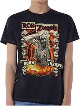 Rob Zombie Heren Tshirt -XL- Born To Go Insane Zwart