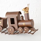 Trein - Bruin - Kerst - 75cm - Decoratie - Metaal