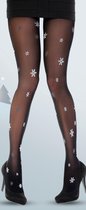 Pretty Polly Christmas Snowflake Tights - One Size - Black/Mix - PNAWC7