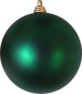 Kerstbal 10 cm donker groen mat set 2 stuks