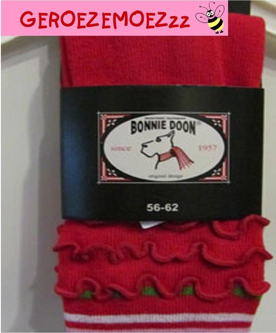 Bonnie Doon rode maillot met strepen en ruches mt 56-62