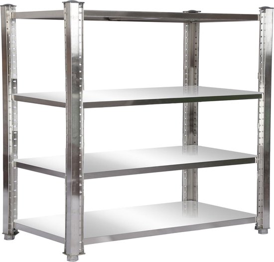 Bol Com Stainless Steel Shelf 180x50x155cm 4 Shelves Shelf Gastro Kitchen Shelf