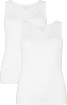Bamboo Basics - 2-Pack Dames Bamboe Singlets Anna – Wit - S