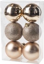 meesterwerk Speciaal verraden Cosy&Trendy Kerstballen Ø 8 cm - Champagne assorti - Set-6 | bol.com