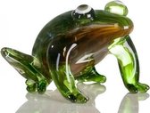 Glassculptuur kikker sprong