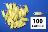 Openklapbare sleutellabels geel  60x22mm - 100 stuks