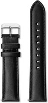 Gallivant Horlogeband | Italiaans Leer | Zwart | Zilverkleurige Gesp | 18 mm