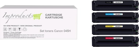 Improducts® Toner - Alternatief Canon 045H BK CY MA YE multi pack