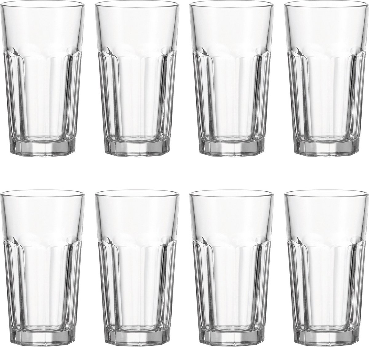 4 Verres à Long Drink 360 Ml - Style Origami - Pour Cocktails, Bière, Jus - Lave-vaisselle Safe - Idéal Fête Ou Camping