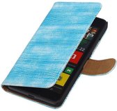 HTC One M9 Bookstyle Wallet Hoesje Mini Slang Blauw - Cover Case Hoes