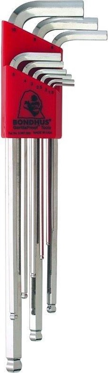 Bondhus Haakse inbusset 1.5-10mm lang BLX9MB Kogelkop BriteGuard