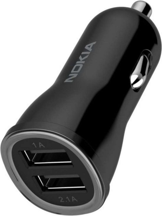 Nokia Dubbele Car USB-A Autolader met Micro-USB kabel - Zwart | bol.com