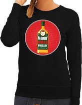 Foute kersttrui / sweater Merry Chrismas Whiskey zwart voor dames - Kersttrui voor whisky liefhebber 2XL (44)