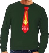 Foute kersttrui / sweater stropdas suck my piek groen voor heren M (50)