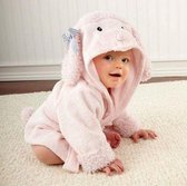 Baby badjas - Komfor - Schaap - roze - Inclusief gratis baby borstel & kam