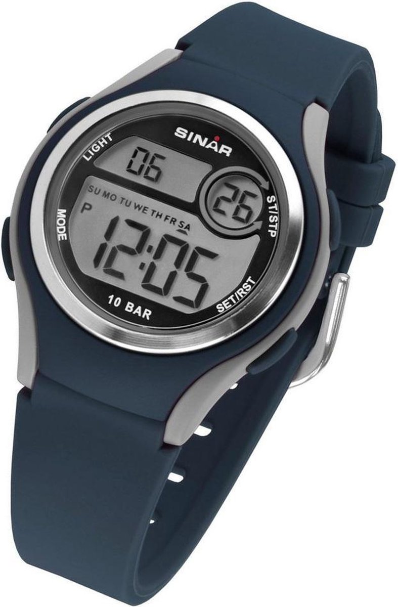 Sinar XE-64-2 digitaal horloge 36 mm 100 meter blauw/ grijs | bol
