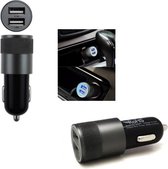 DrPhone Universele Auto lader 2.4A extra sterk met dubbele USB poort en LED lamp + iPhone kabel - 3 Meter
