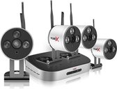 YubiX 1080P Wi-Fi bewakingscamera set met 4 camera's Plug and Play met geluidsopname + 1000GB harde schijf