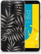 Geschikt voor Samsung Galaxy J6 2018 Uniek TPU Hoesje Leaves Grey