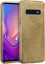 Samsung Galaxy S10 Hoesje - Glitter Back Cover - Goud