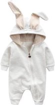 Konijn onesie romper baby (Wit) 0-3 Maanden