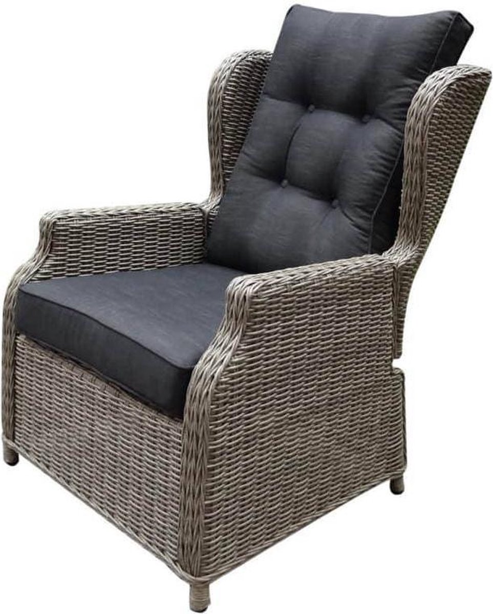 Toscane XL lounge tuinstoel verstelbaar grijs