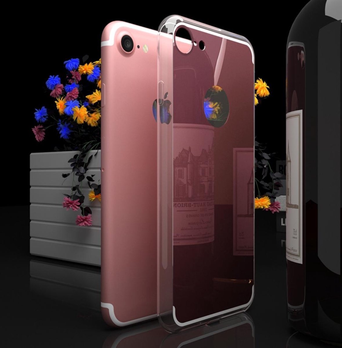 TPU Siliconen backcover hoesje - geschikt voor iPhone 7 PLUS/ 8 PLUS - spiegel rosé goud
