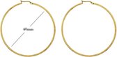 Statement Oorbellen - Stainless Steel Hoop Earrings - Goud - Dia: 40mm