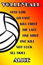 Volleyball Stay Low Go Fast Kill First Die Last One Shot One Kill Not Luck All Skill Alice