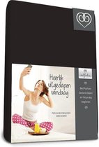 Bed-Fashion katoenen hoeslaken Zwart - 180 x 200 cm - Zwart