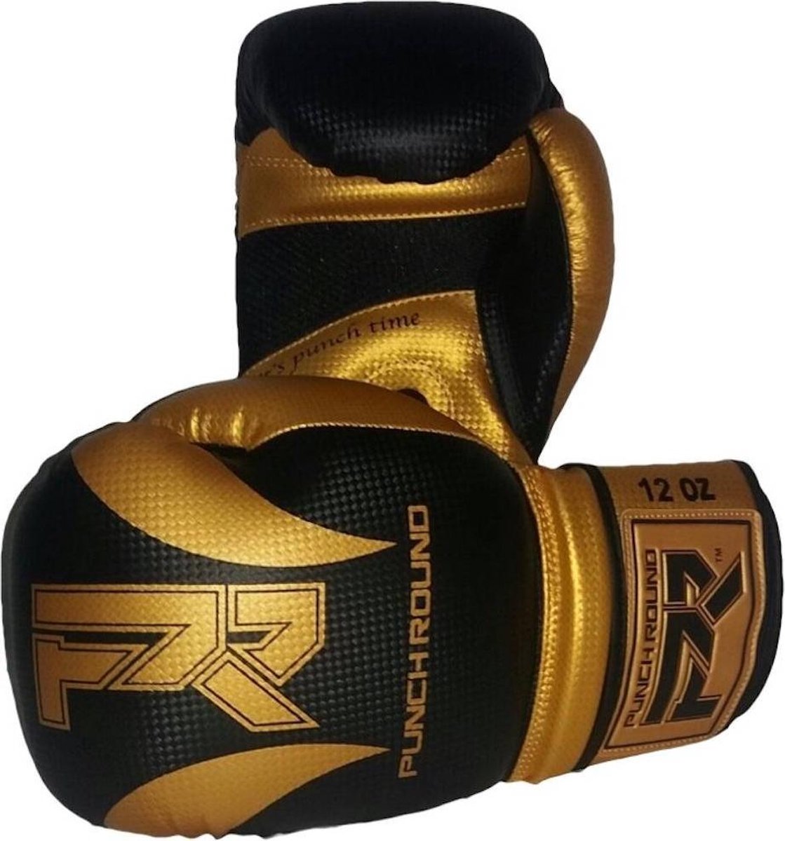 Punch Round Bokshandschoenen SLAM Mat Carbon Zwart Goud - 16 OZ