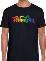 Freedom gaypride shirt zwart voor heren S