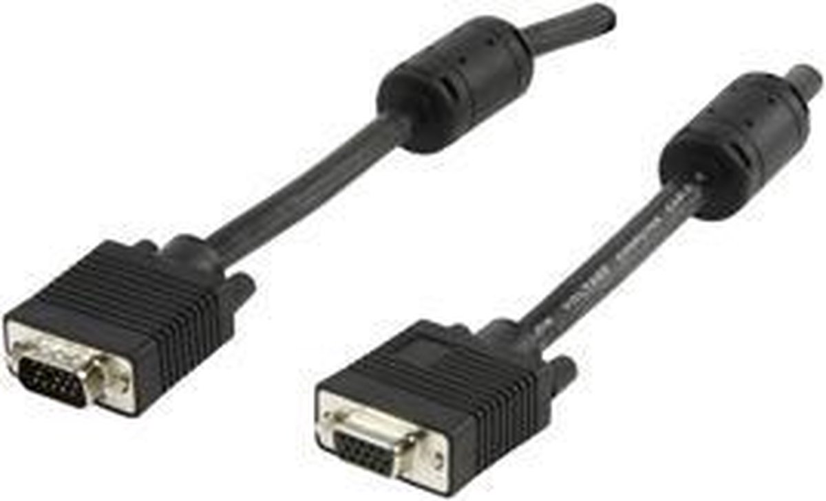 Valueline - VGA (D-Sub) naar VGA (D-Sub) female - 1.8 m - Zwart