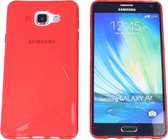 S Line Gel Silicone Case Hoesje Transparant Rood Red voor Samsung Galaxy A7 2017