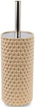 Beige toiletborstel met houder 31,5 cm - Toilet/badkameraccessoires wc-borstel beige