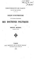 Lecon d'ouverture d'un cours d'histoire des doctrines politiques