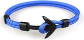 Victorious Lichtblauw Touw Zwart Anker Anchor Collections – Mannenarmband – 20cm