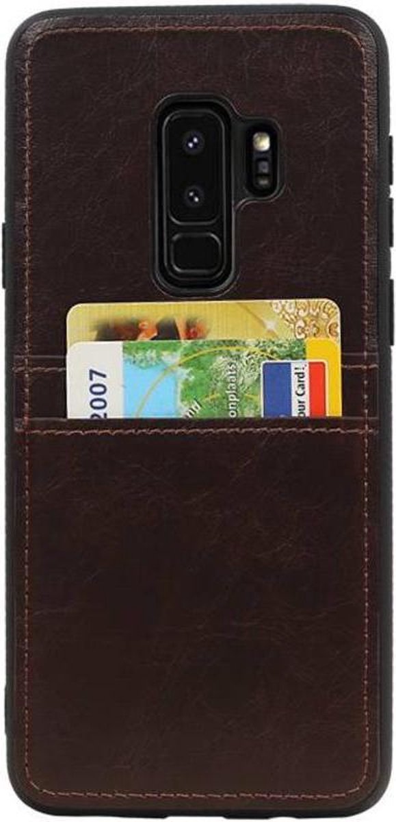 Mocca Back Cover 2 Pasjes Hoesje voor Samsung Galaxy S9 Plus