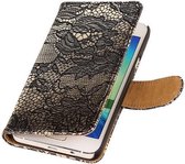Zwart Lace Booktype Samsung Galaxy A3 2016 Wallet Cover Hoesje