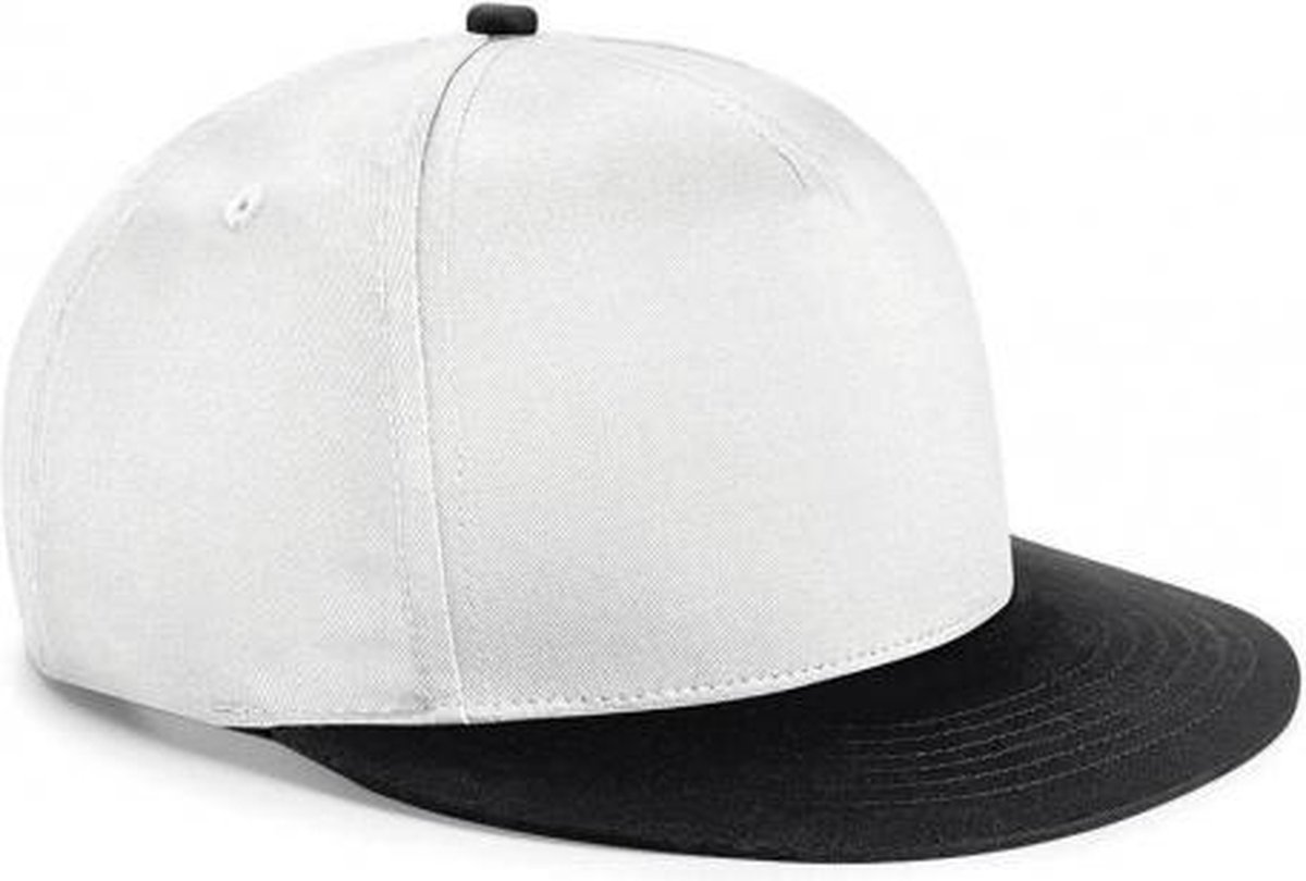 Wit met zwarte kinder baseball cap